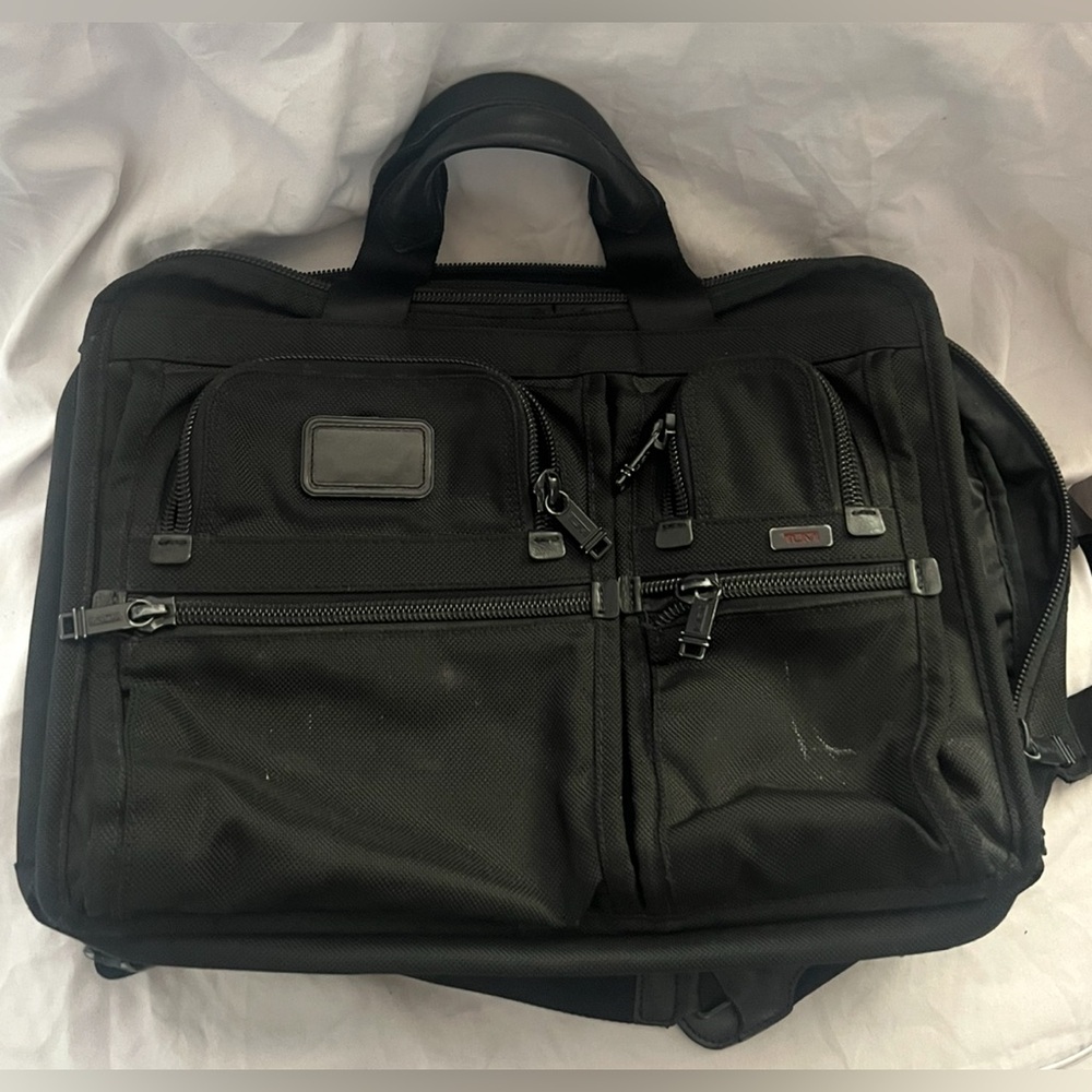 Tumi Alpha 3 Briefcase Laptop Black Ballistic Nylon Bag $650 - Picture 2 of 13